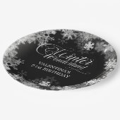 21歳の誕生日の冬のワンダーランドスノーフレークのお気に入り ペーパープレート (アングル)