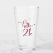 21歳の誕生日の女性こんにちは21かわいい21歳 タンブラーグラス (裏面)