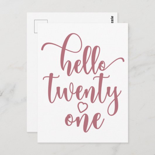 21歳の誕生日の女性こんにちは21かわいい21歳 ポストカード (正面/裏面)