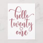 21歳の誕生日の女性こんにちは21かわいい21歳 ポストカード (正面)