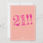 21歳の誕生日の悪い決断招待状 招待状 (裏面)