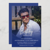 21歳の誕生日の招待誕生日ディナーフォトメンズ 招待状 (正面/裏面)