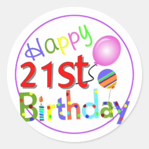 21歳の誕生日の挨拶 ラウンドシール