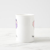 21歳の誕生日の紫とピンクの風船の束 ボーンチャイナマグカップ (正面)