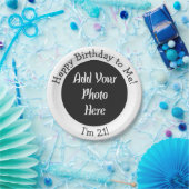 21歳の誕生日の追加フォトパーソナライズされた紙プレート ペーパープレート (パーティー)