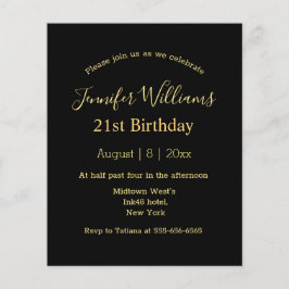 21歳の誕生日の黒い金ゴールドの台本の招ミニマル待