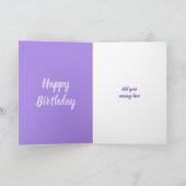 21歳の誕生日はまだかわいい写真パープル カード (内部)