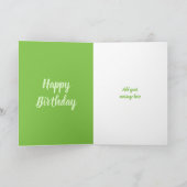 21歳の誕生日はまだ可愛い写真グリーンとブラック カード (内部)