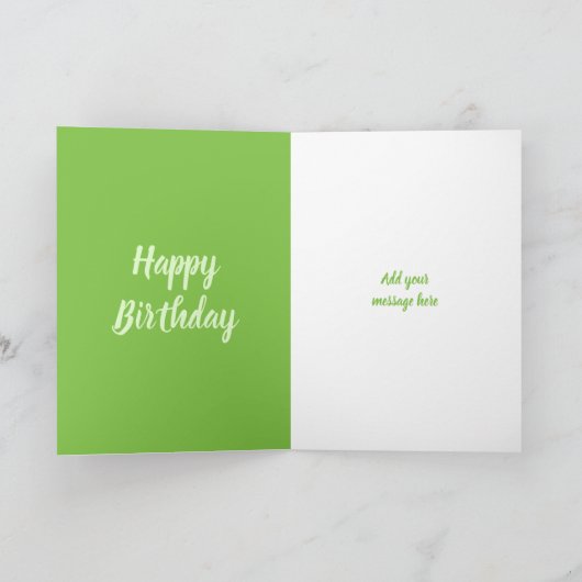 21歳の誕生日はまだ可愛い写真グリーンとブラック カード (内部)