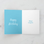 21歳の誕生日はまだ可愛い写真ブルー白 カード (内部)