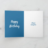 21歳の誕生日はまだ可愛い写真ブルー金ゴールド カード (内部)