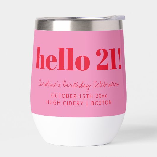 21歳の誕生日をお祝いするモダンなカスタムデザイン (左面)