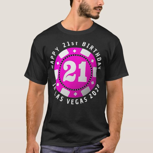 21歳の誕生日をラスベガス2020トランプのポーカーチッププレミアム Tシャツ (正面)