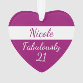 21歳の誕生日を思い切って21ピンク オーナメント (正面)
