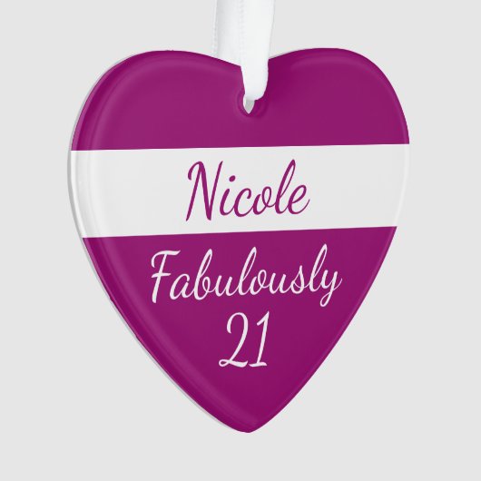 21歳の誕生日を思い切って21ピンク オーナメント (正面)