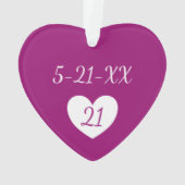 21歳の誕生日を思い切って21ピンク オーナメント (裏面)