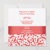 21歳の誕生日を機に、いつまでも優雅に年齢を重ねていきたいという想いを込めたお祝い 招待状 (裏面)