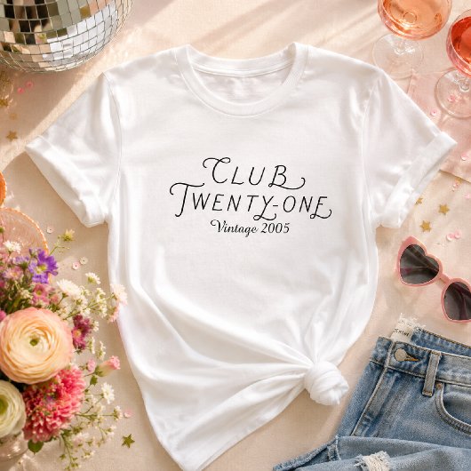 21歳の誕生日を祝うパーソナライズTシャツ Tシャツ