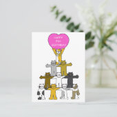 21歳の誕生日を迎える猫たち。 ポストカード (スタンド正面)