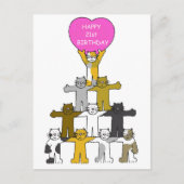 21歳の誕生日を迎える猫たち。 ポストカード (正面)