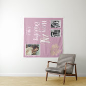 21歳の誕生日を迎える金ゴールドの葉3枚の写真の背景 タペストリー (インサイチュ(横))