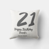 21歳の誕生日を追加する名前date year black テンプレートgo クッション (裏面)