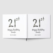 21歳の誕生日を追加する名前date year black テンプレートgo ゲストブック (全面)