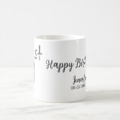 21歳の誕生日を追加する名前date year black テンプレートgo コーヒーマグカップ (中央)