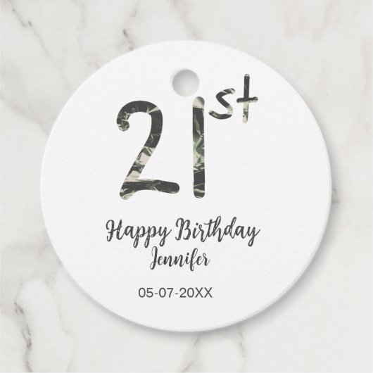 21歳の誕生日を追加する名前date year black テンプレートgo フェイバータグ (正面)