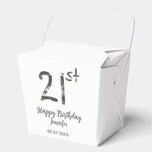21歳の誕生日を追加する名前date year black テンプレートgo フェイバーボックス (正面)