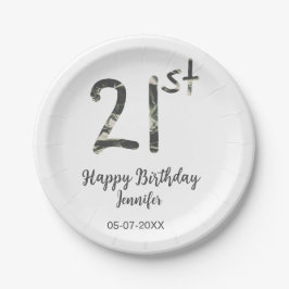 21歳の誕生日を追加する名前date year black テンプレートgo ペーパープレート