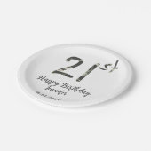 21歳の誕生日を追加する名前date year black テンプレートgo ペーパープレート (アングル)