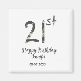 21歳の誕生日を追加する名前date year black テンプレートgo マグネット