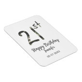 21歳の誕生日を追加する名前date year black テンプレートgo マグネット (右側)