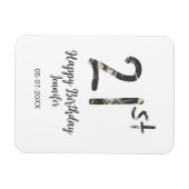 21歳の誕生日を追加する名前date year black テンプレートgo マグネット (横)