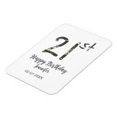 21歳の誕生日を追加する名前date year black テンプレートgo マグネット (左側)