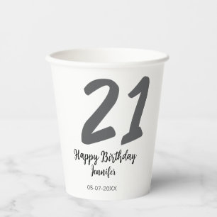 21歳の誕生日を追加する名前date year black テンプレートgo 紙コップ