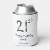 21歳の誕生日を追加する名前date year black テンプレートgo 缶クーラー (缶正面)