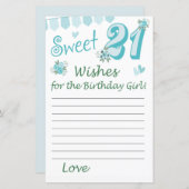 21歳の誕生日を願う誕生日の少女 (正面/裏面)