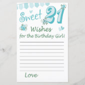 21歳の誕生日を願う誕生日の少女 (正面)