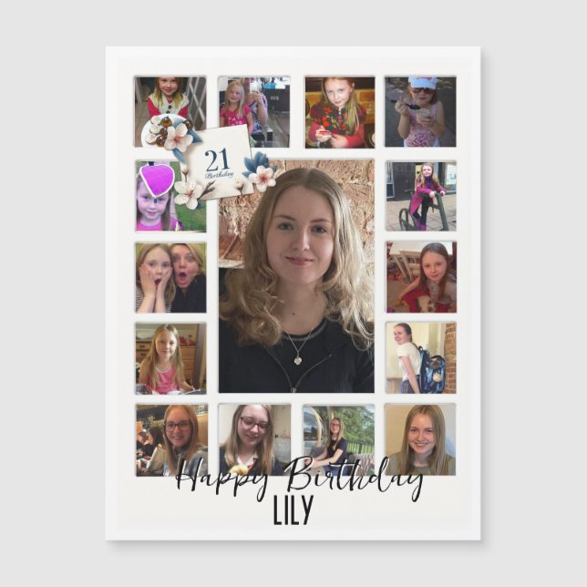 21歳の誕生日アーモンドの花ブルークリーム (正面)