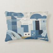 21歳の誕生日アーモンドの花ブルークリーム アクセントクッション (正面)