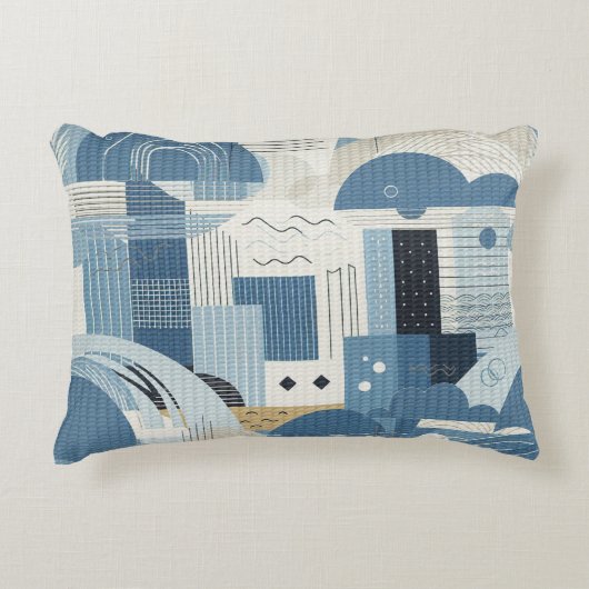 21歳の誕生日アーモンドの花ブルークリーム アクセントクッション (正面)