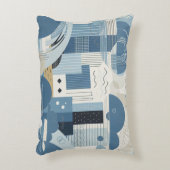 21歳の誕生日アーモンドの花ブルークリーム アクセントクッション (正面(垂直))