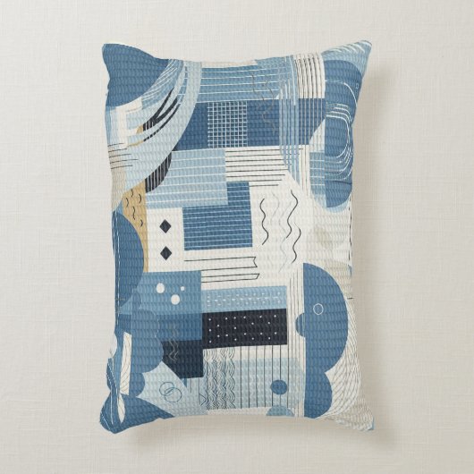 21歳の誕生日アーモンドの花ブルークリーム アクセントクッション (正面(垂直))