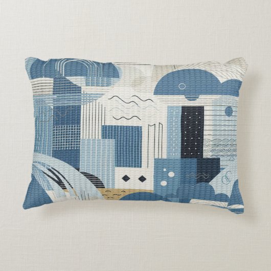 21歳の誕生日アーモンドの花ブルークリーム アクセントクッション (裏面)