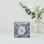 21歳の誕生日アーモンドの花ブルークリーム エンクロージャーカード (スタンド正面)