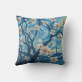 21歳の誕生日アーモンドの花ブルークリーム クッション (裏面)