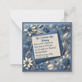 21歳の誕生日アーモンドの花ブルークリーム ノートカード (裏面)