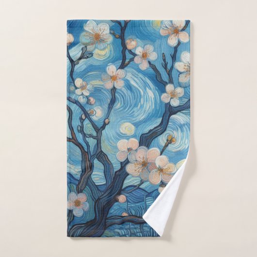 21歳の誕生日アーモンドの花ブルークリーム バスタオルセット (ハンドタオル)
